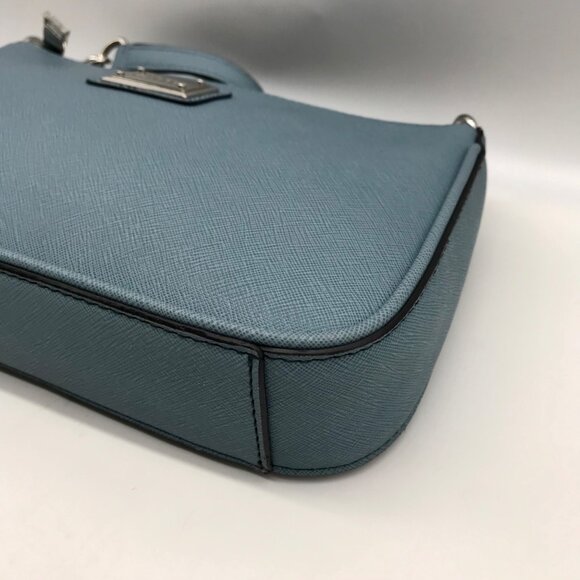 Calvin Klein Light Blue Saffiano Leather Demi Shoulder Bag - Picture 6 of 11